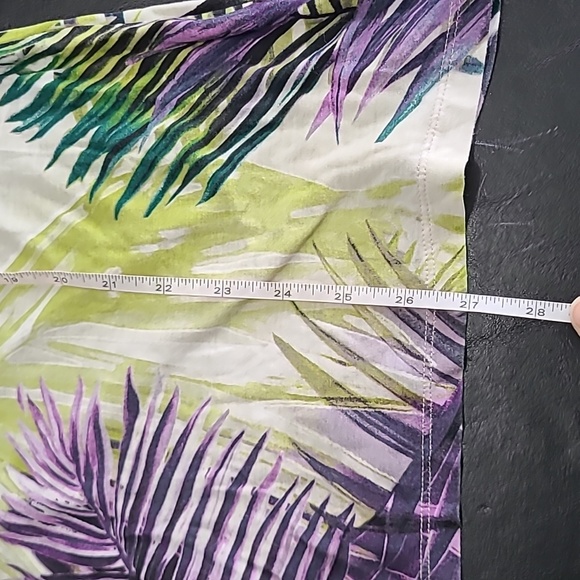Chicos Women's multicolored palm leaf top size M casual mature preppy boho - Picture 7 of 9